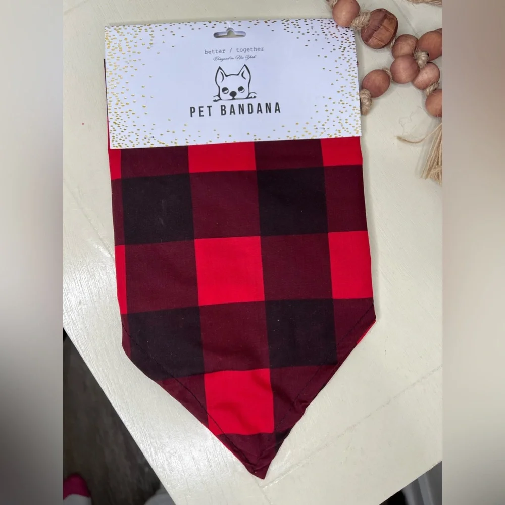 Brand New-Buffalo Check Pet Bandanna